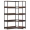 L-Shaped Bookshelf with Metal Frame, 5 Tiers and Anti-Tip Kit